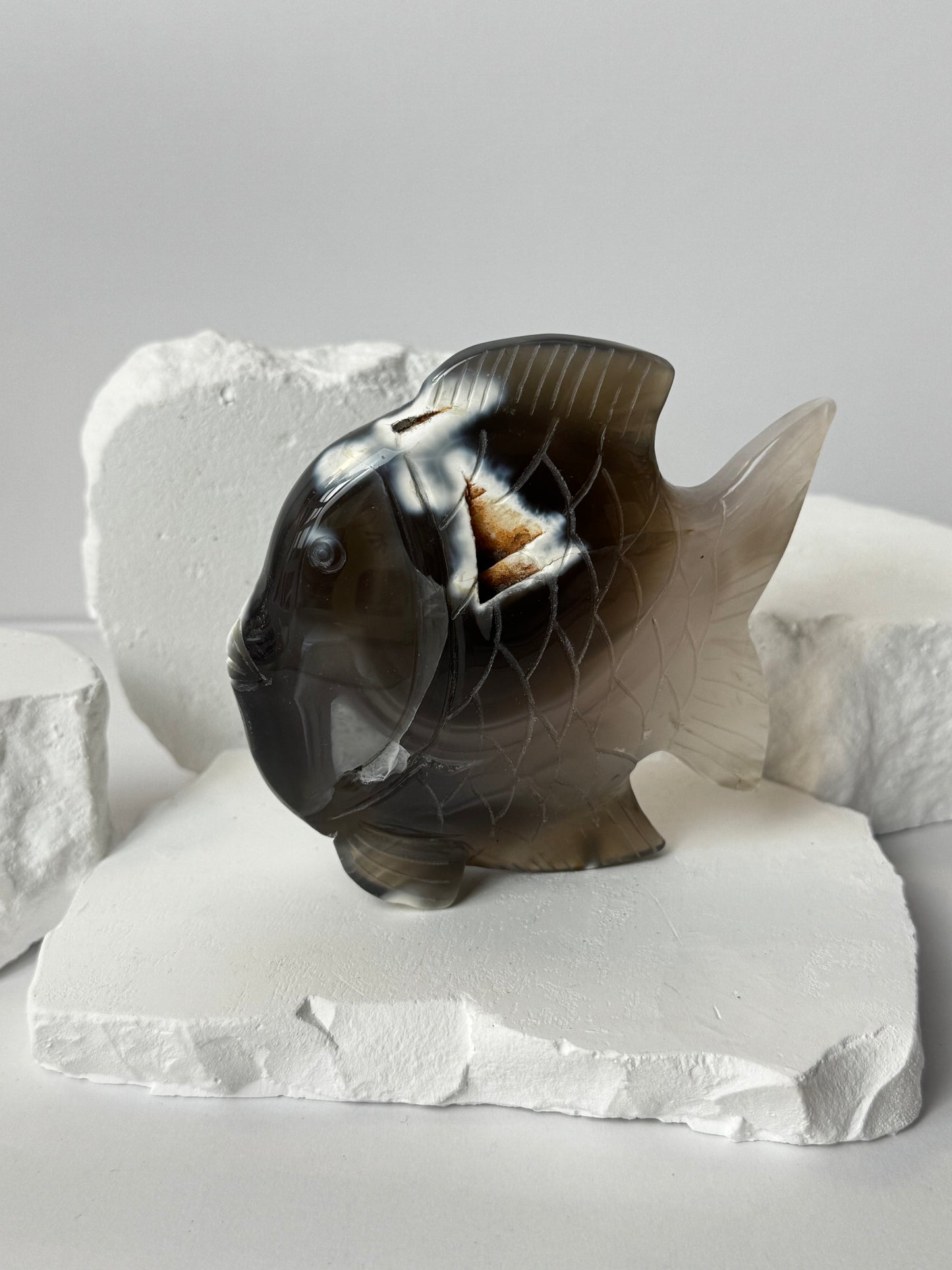 Orca Achat – Fisch Carving