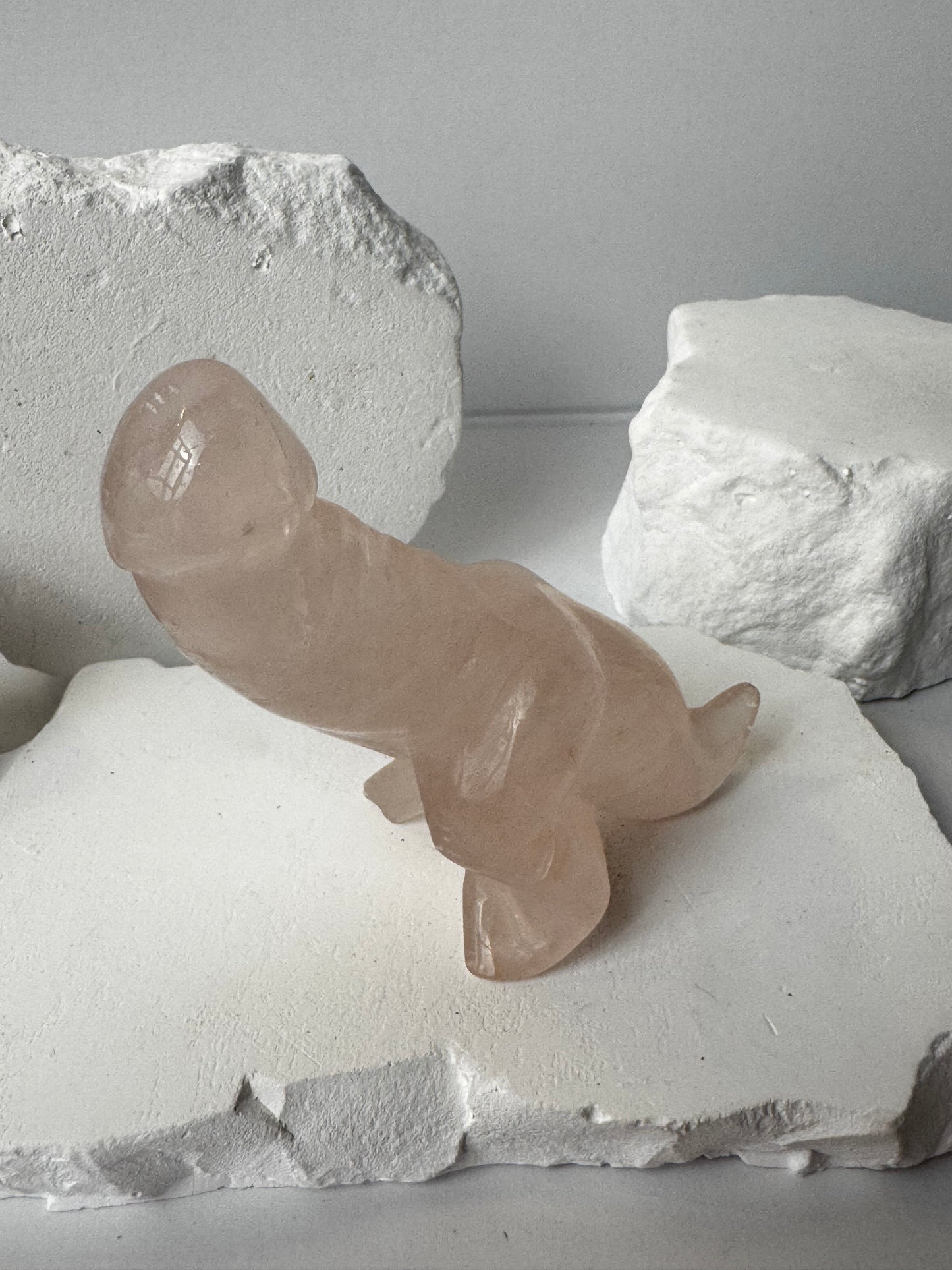 Dino Phallus – Rose Quartz, Obsidian or Pink Andean Opal