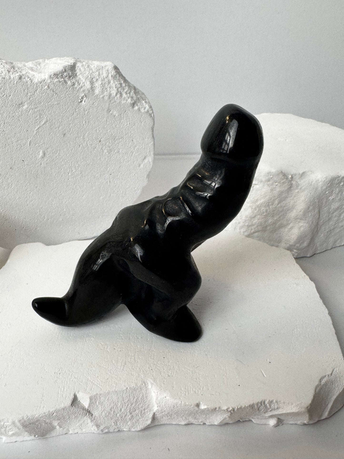 Dino Phallus – Rose Quartz, Obsidian or Pink Andean Opal