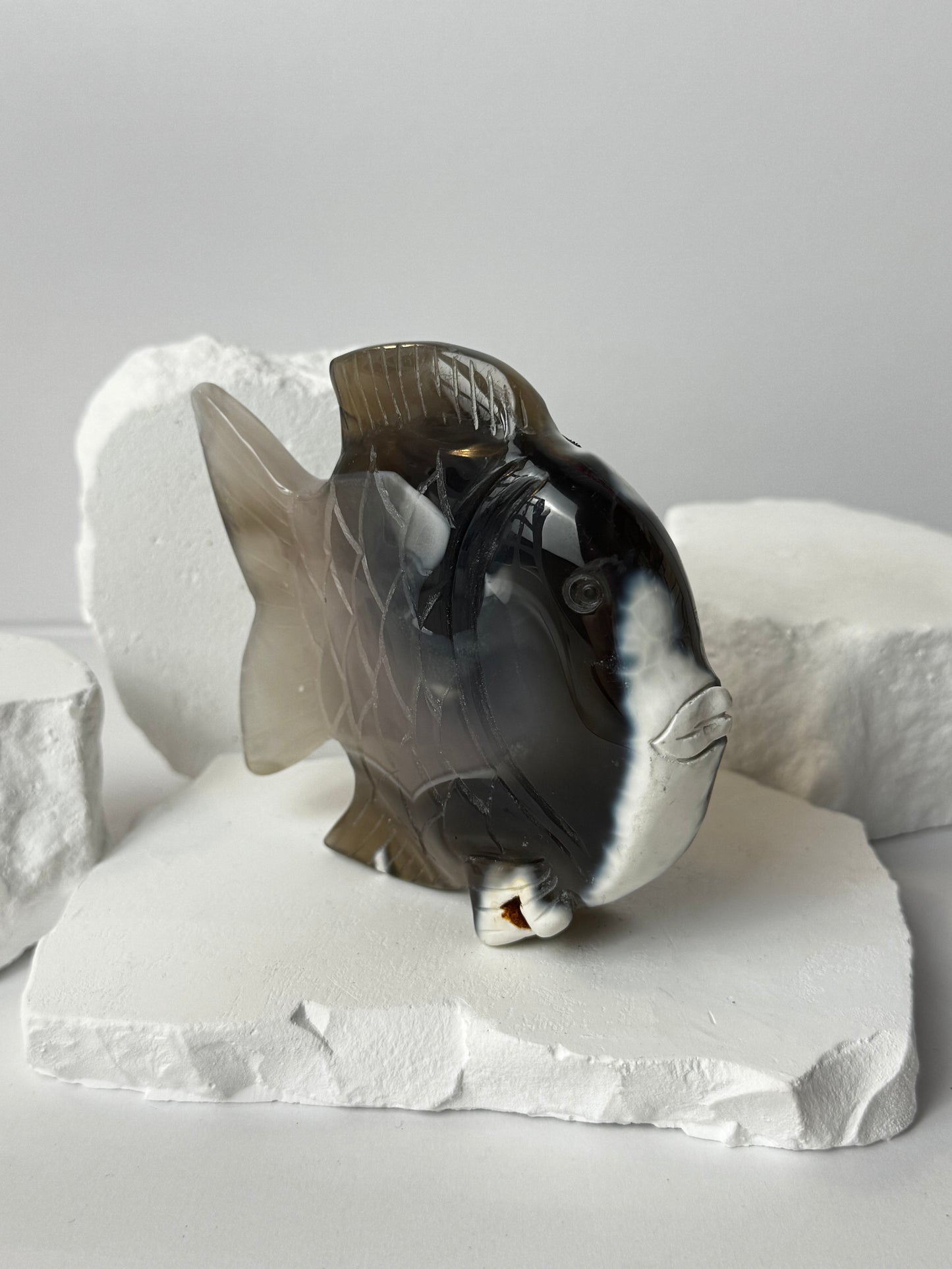 Orca Achat – Fisch Carving