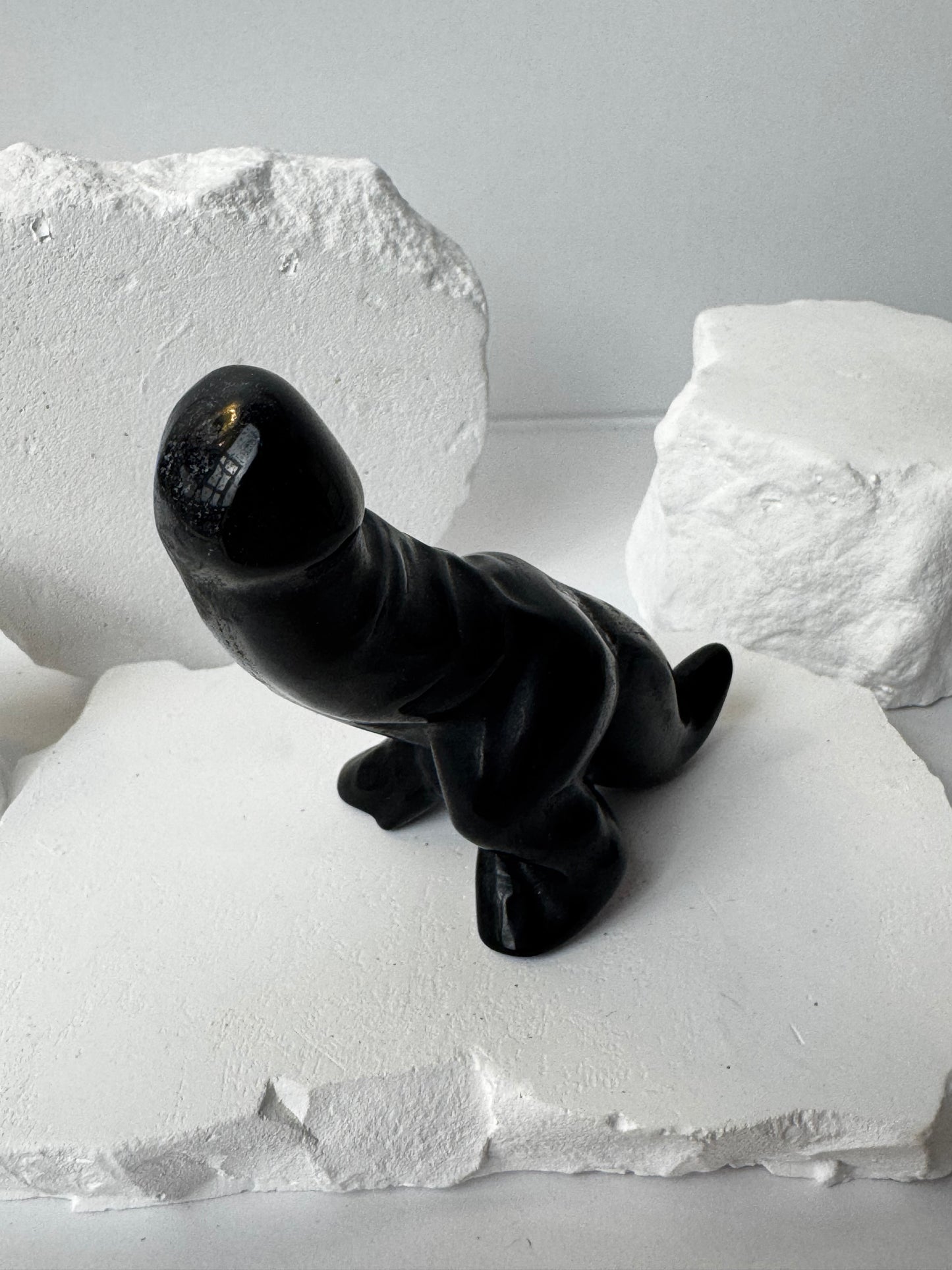Dino Phallus – Rose Quartz, Obsidian or Pink Andean Opal