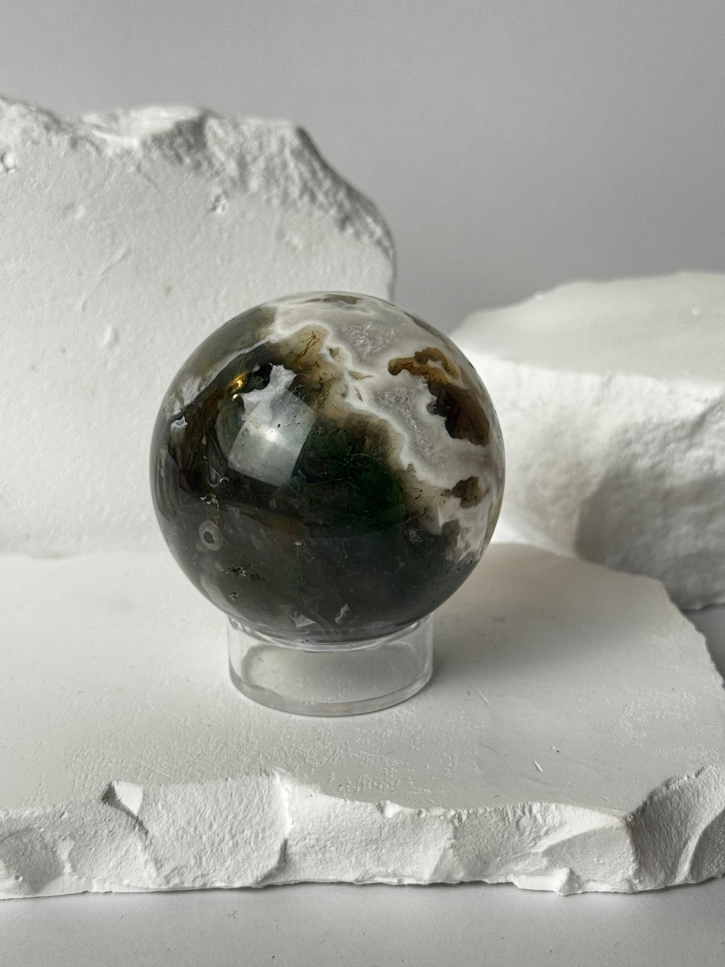 Moss agate – sphere