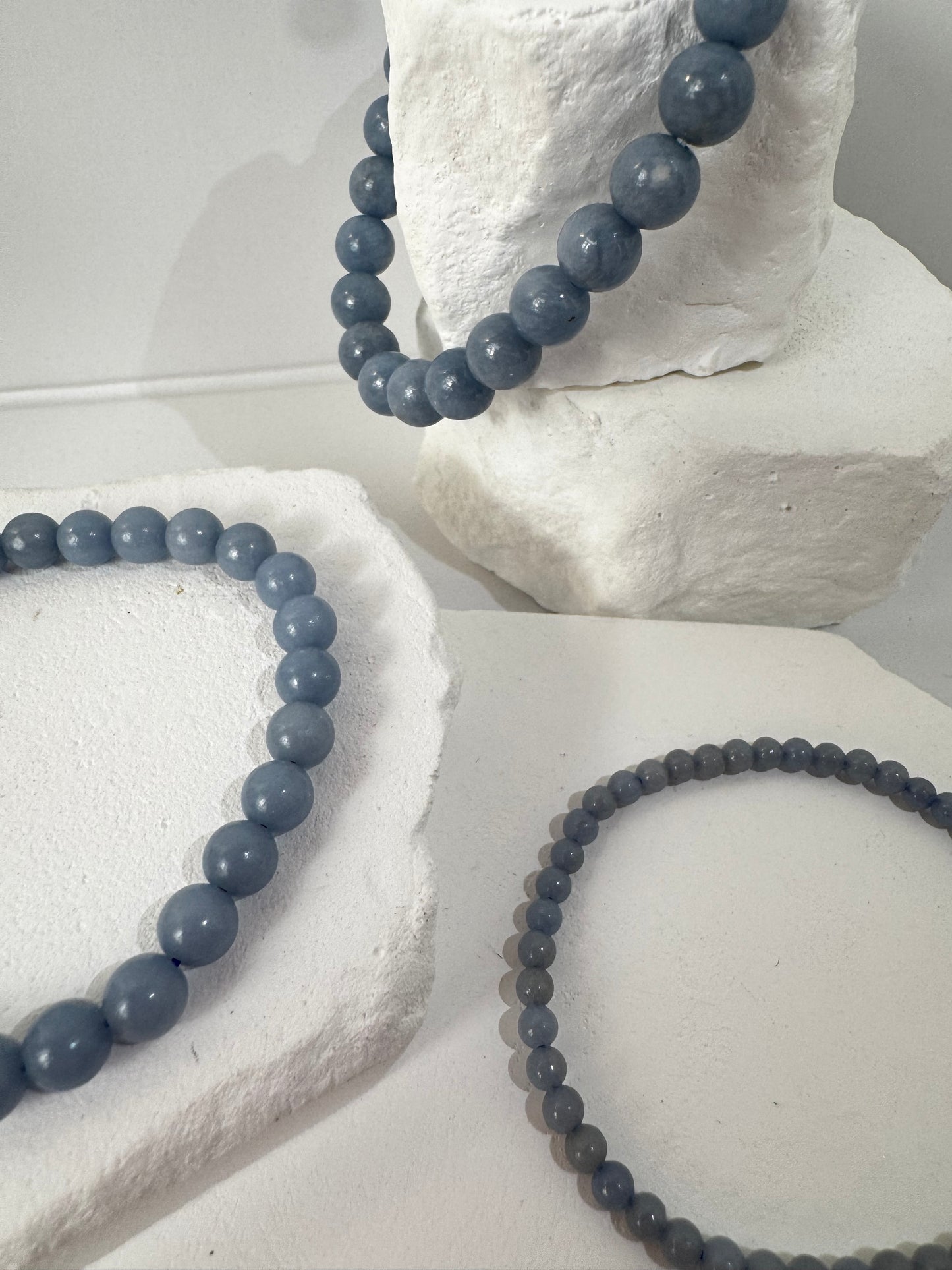 Angelite Bracelet – “If you seek comfort, heavenly connection, and inner peace”