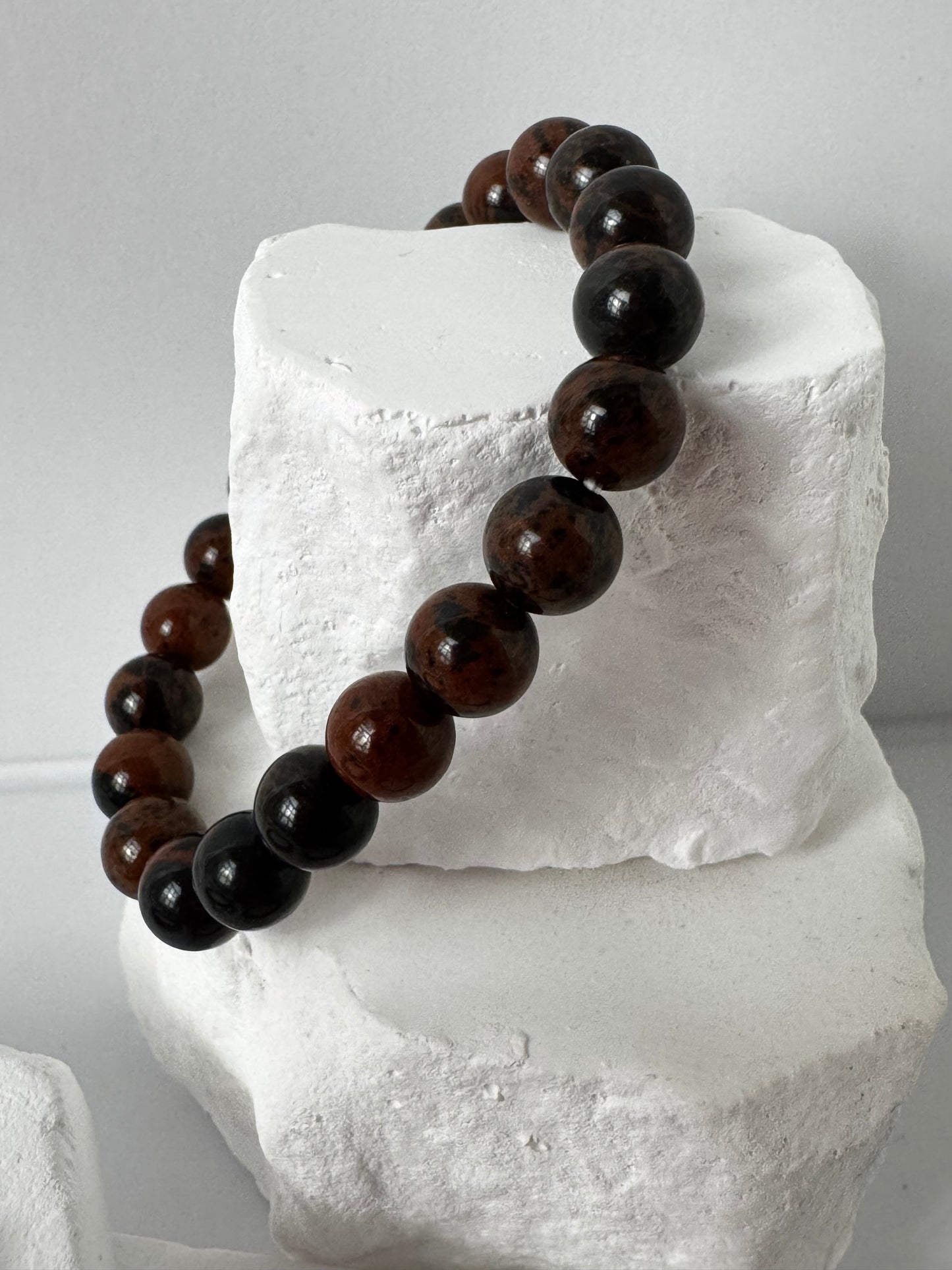 Mahogany Obsidian Bracelet – “Roots in Change”