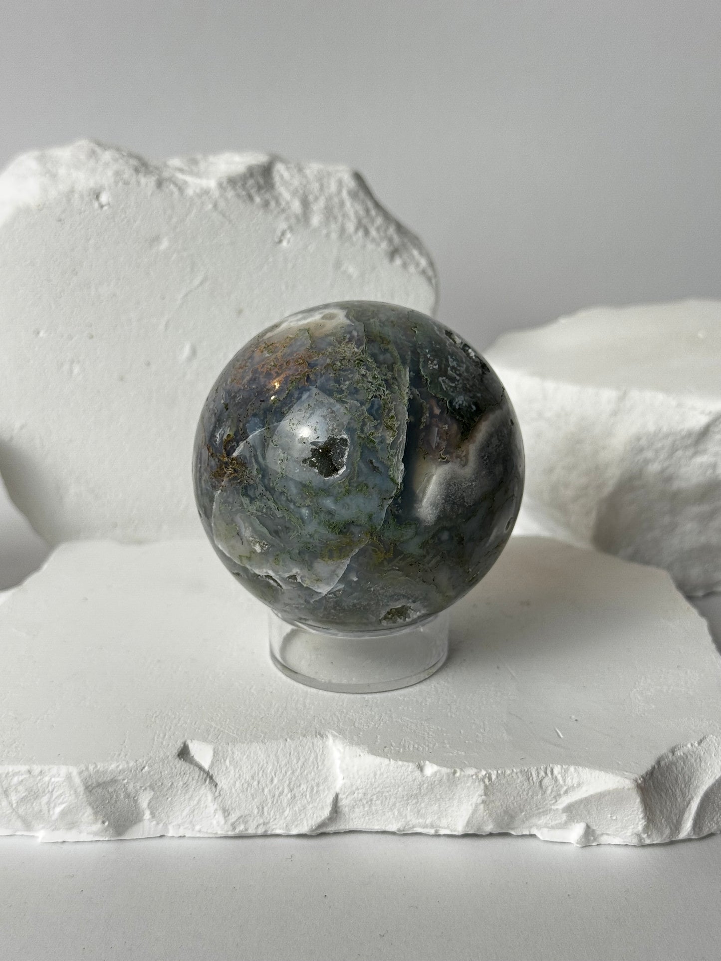Moss agate – sphere