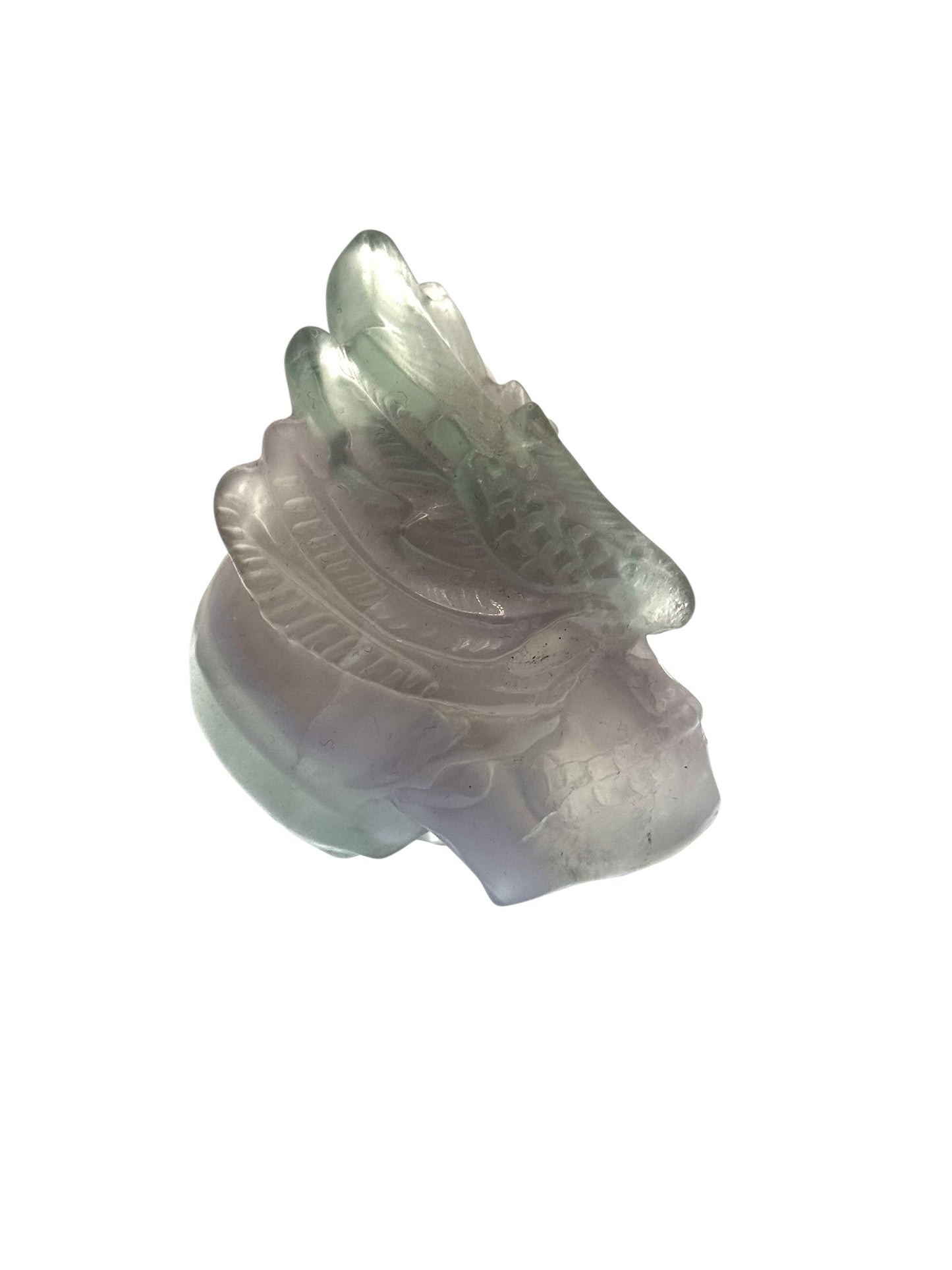 π Pastell Fluorit Skull mit Maske β Carving