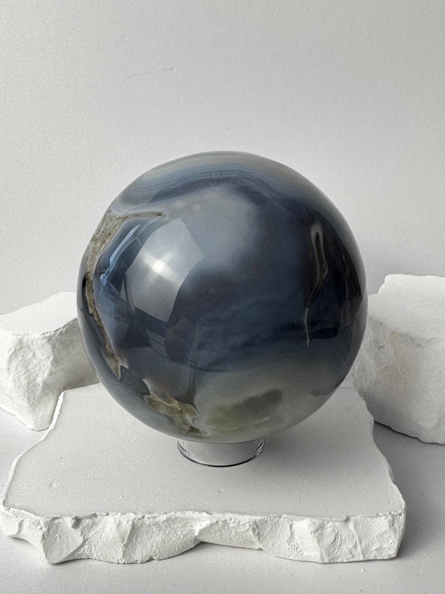 Druzy Agate with Amethyst Sphere
