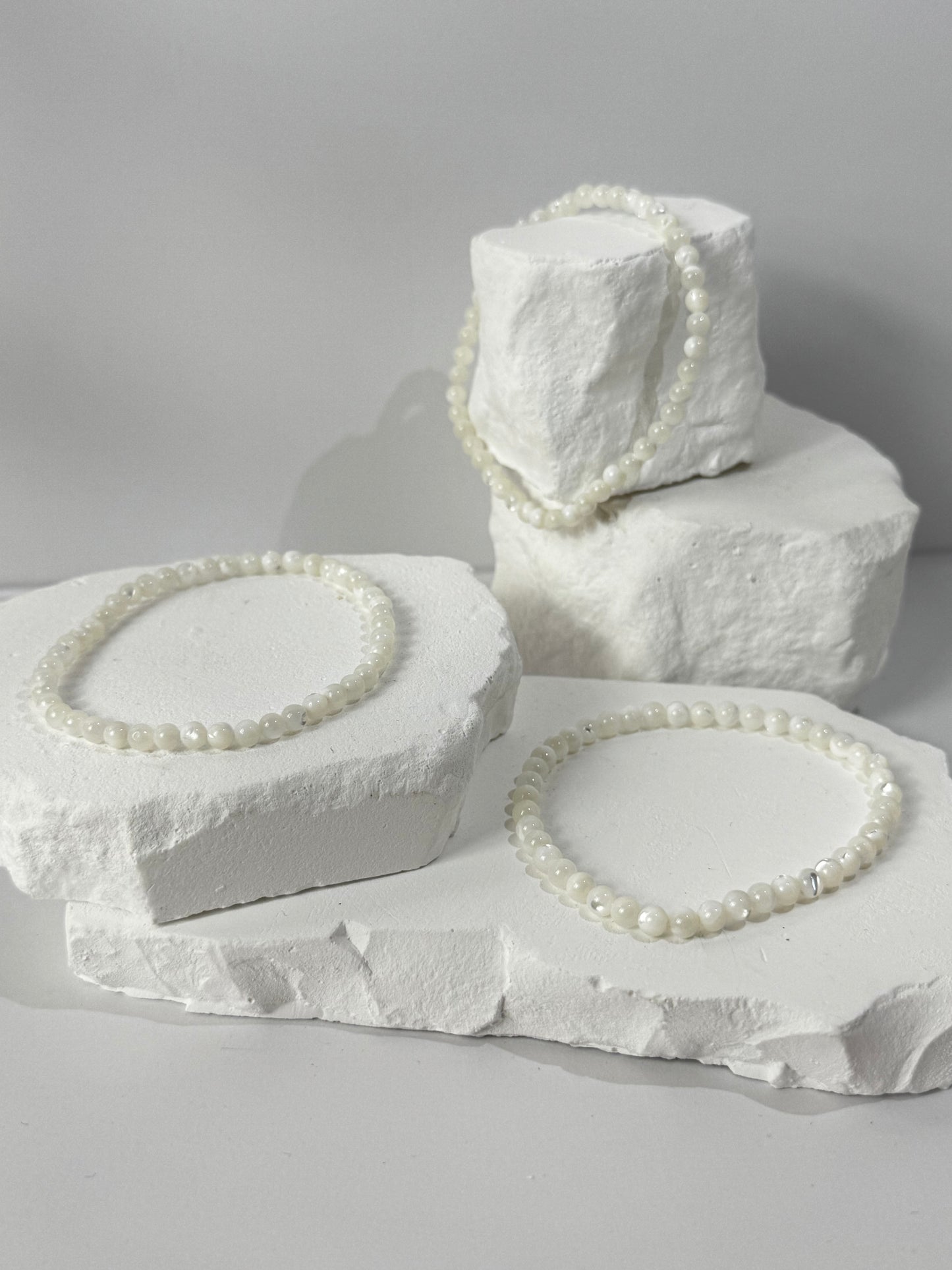 White Shell (Mother of Pearl) Bracelet – “If you seek security, self-care, and intuitive gentleness”