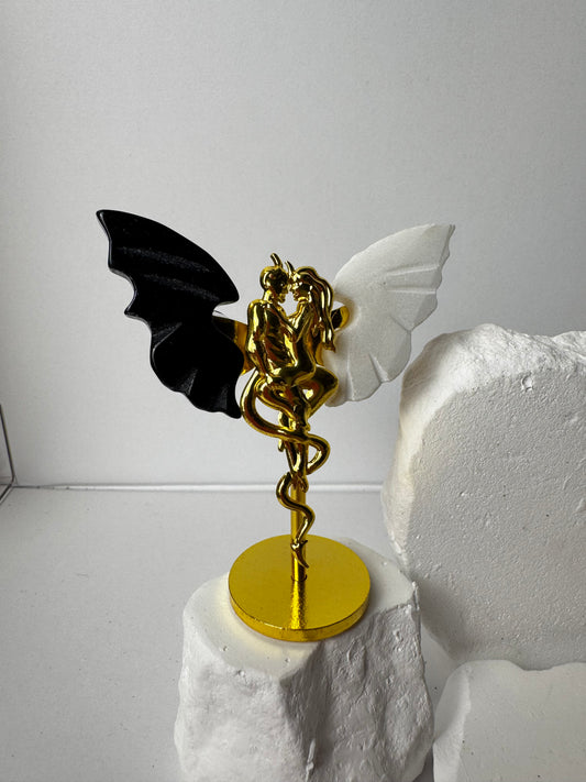 Angel &amp; Devil Wings – Obsidian &amp; White Jade