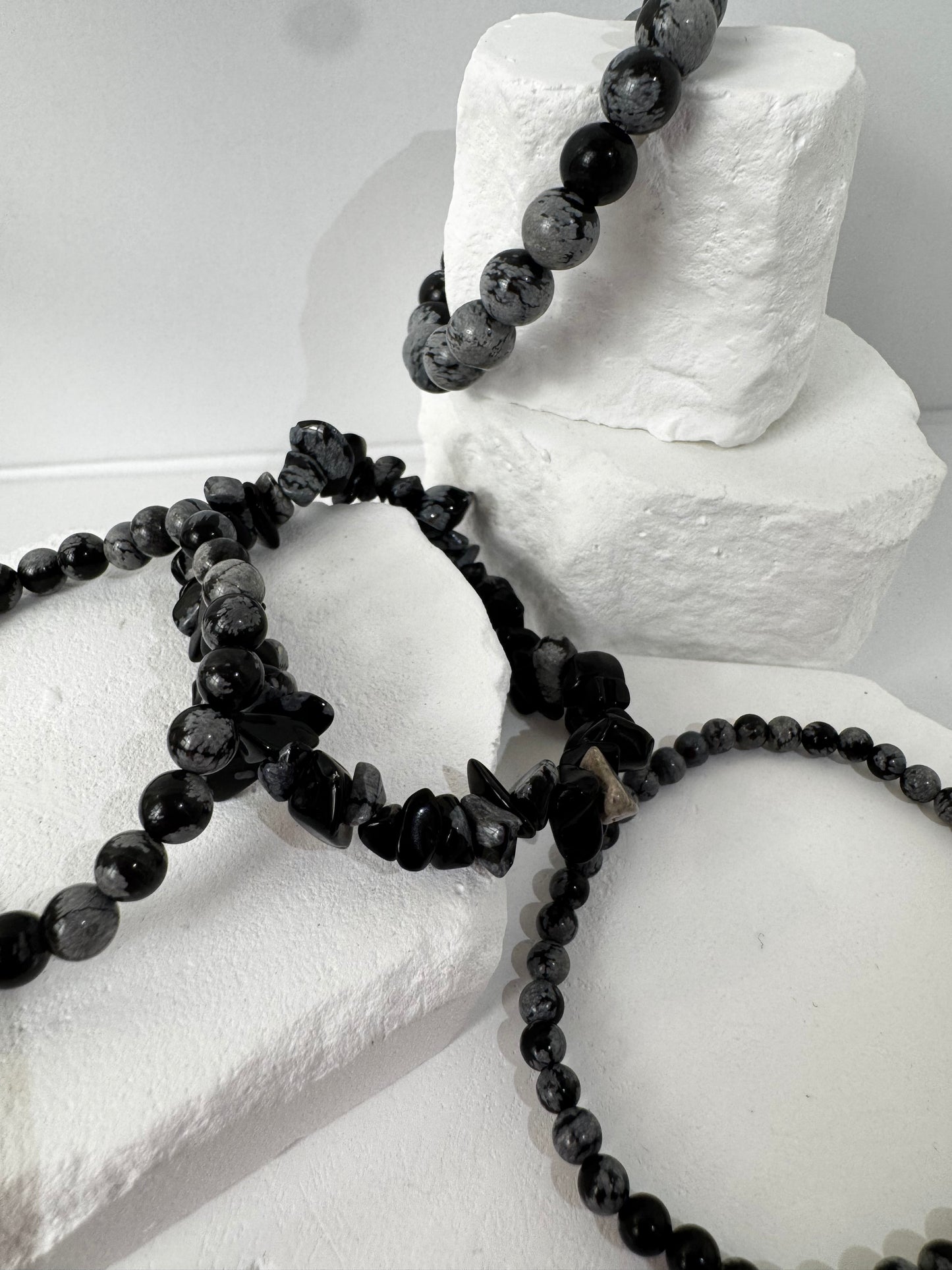 Snowflake Obsidian Bracelet – “When light grows in the darkness”
