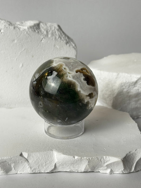 Moss agate – sphere