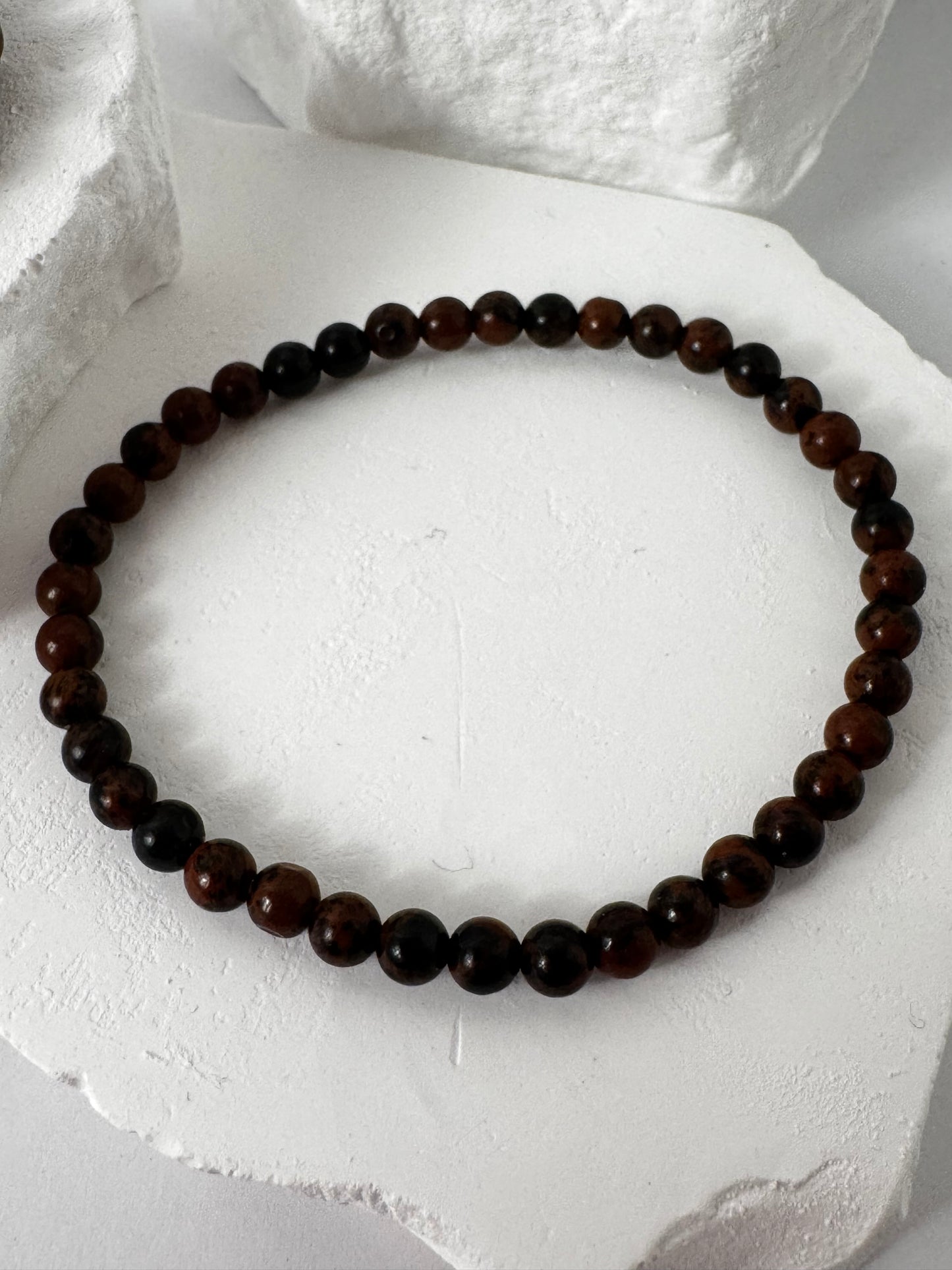 Mahagoni Obsidian Armband – „Wurzeln im Wandel“