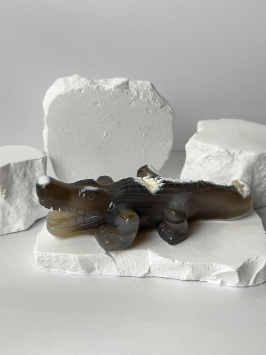Orca Achat – Krokodil Carving