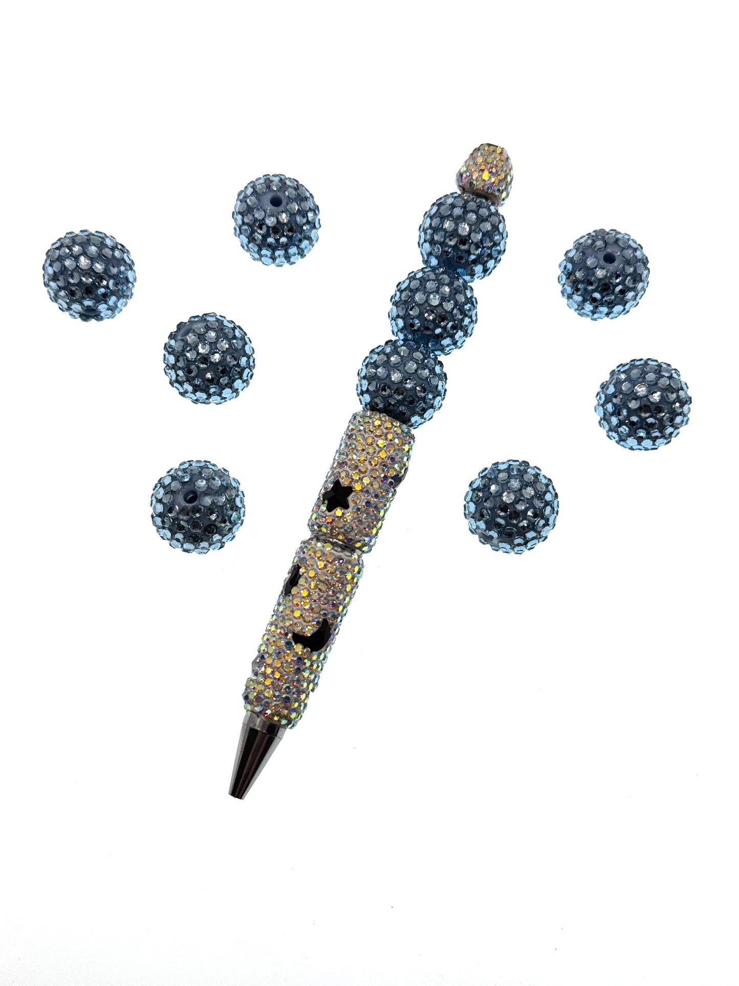 Blaue 20 mm Rhinestone Beads – 5 Stück