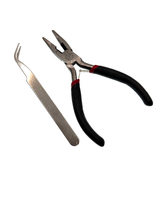 DIY Tool Set Schwarz – Spitzzange & Gebogene Präzisionspinzette