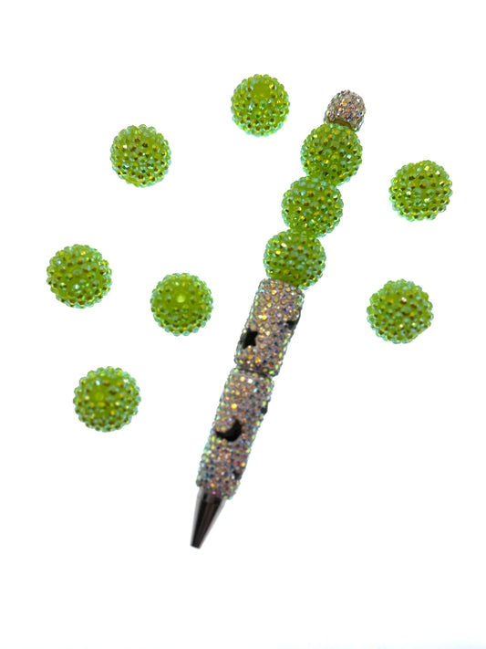 Hell Grüne 20 mm Rhinestone Beads – 5 Stück