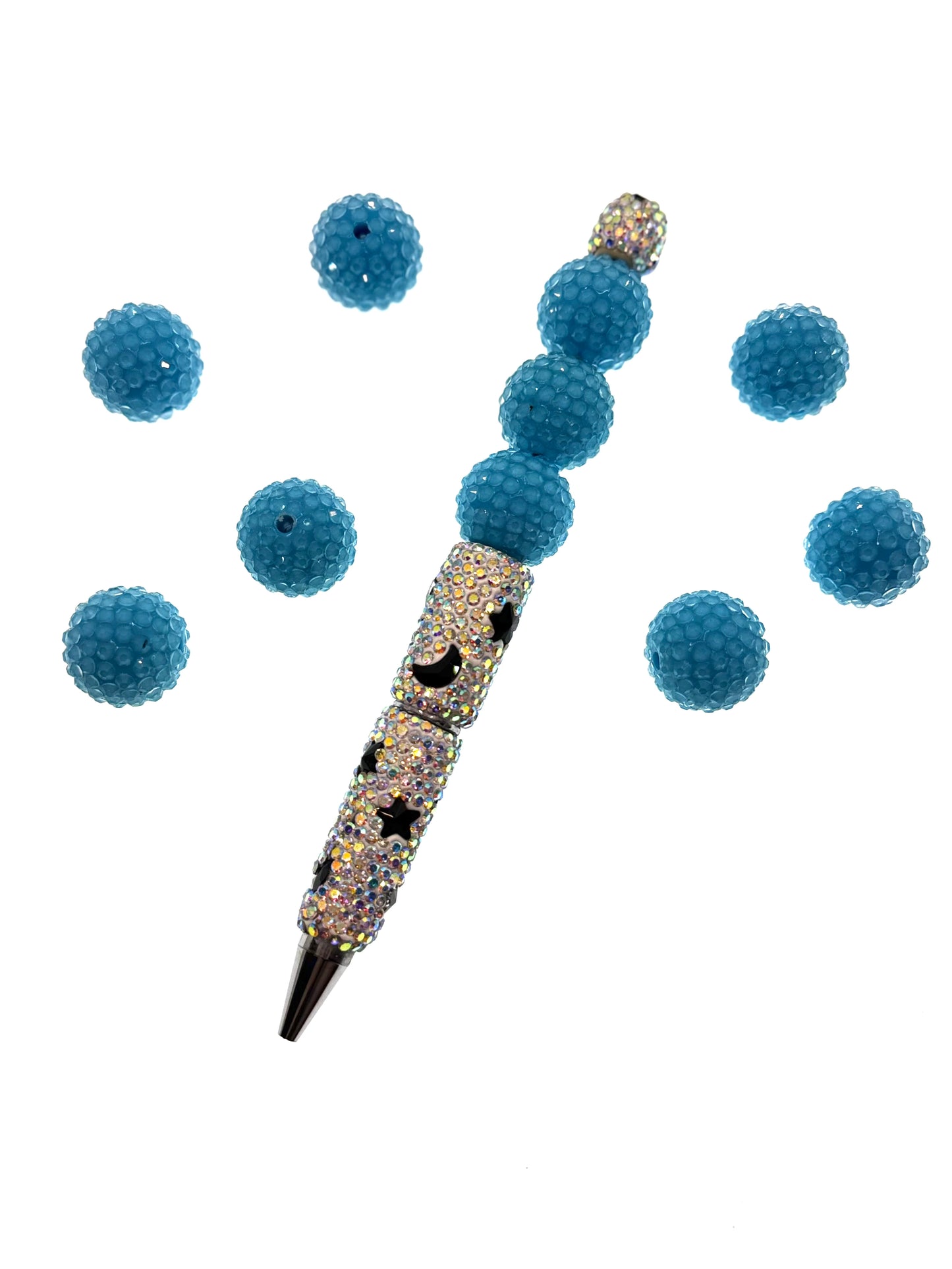Hellblaue 20 mm Rhinestone Beads – 5 Stück