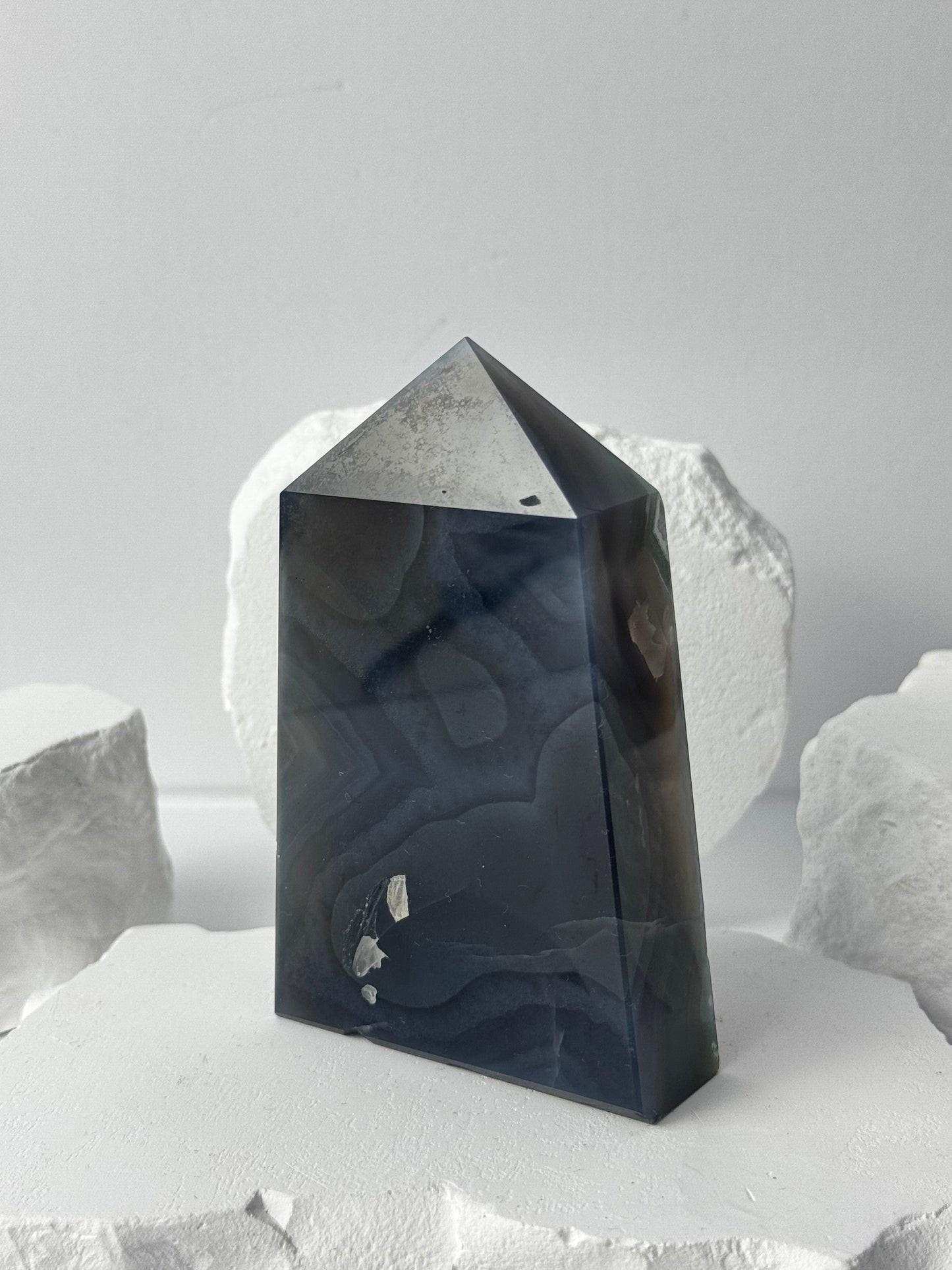 Druzy Agate Tower with Amethyst